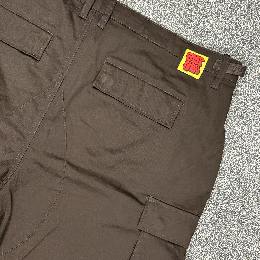 Empyre Mens 38 Brown Cargo Pants Relaxed Wide Leg Baggy Skater Button Fly